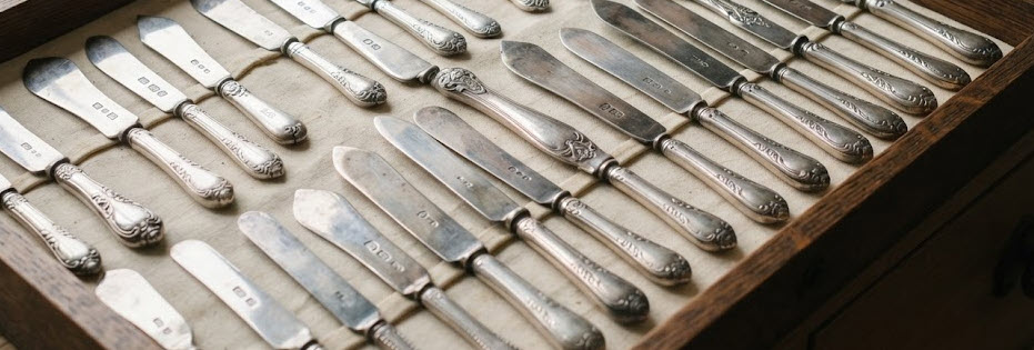 solid silver butter knives